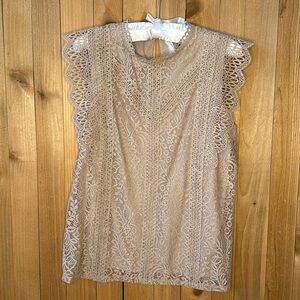 Cable and Gauge lace top cap sleeve (M)